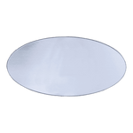 3" x 1 1/2" Brushed Silver/Black Oval Plastic Badge