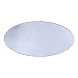 3" x 1 1/2" Brushed Silver/Black Oval Plastic Badge