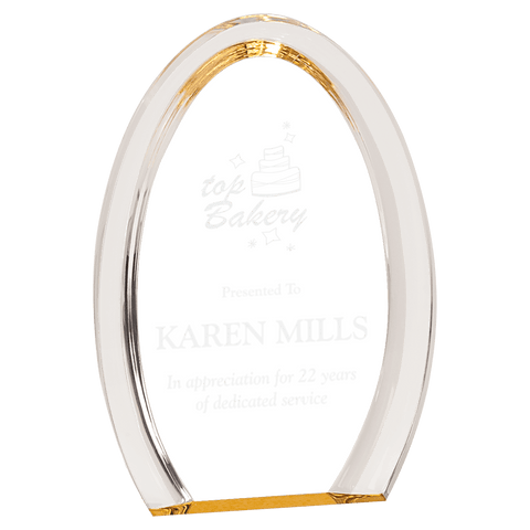 7" Gold Oval Halo Acrylic Award