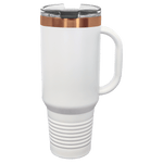 40 oz. Ion Plated Travel Mug with  Snap Lid AND Straw