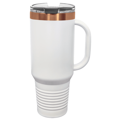 40 oz. Ion Plated Travel Mug with  Snap Lid AND Straw