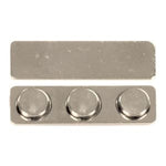 3" x 1 1/2" Brushed Silver/Black Oval Plastic Badge