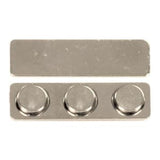 3" x 1 1/2" Brushed Silver/Black Oval Plastic Badge