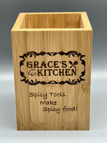 Bamboo Utensil Holder