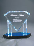 9 1/2" Blue Floating Diamond Acrylic