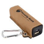 Laserable Leatherette 2200 mAh Power Bank with USB Cord