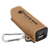 Laserable Leatherette 2200 mAh Power Bank with USB Cord