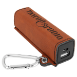 Laserable Leatherette 2200 mAh Power Bank with USB Cord