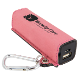Laserable Leatherette 2200 mAh Power Bank with USB Cord