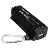 Laserable Leatherette 2200 mAh Power Bank with USB Cord