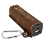 Laserable Leatherette 2200 mAh Power Bank with USB Cord
