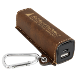 Laserable Leatherette 2200 mAh Power Bank with USB Cord