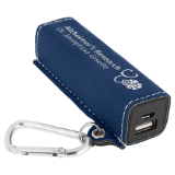 Laserable Leatherette 2200 mAh Power Bank with USB Cord