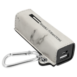 Laserable Leatherette 2200 mAh Power Bank with USB Cord