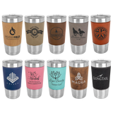20 oz. Leatherette Grip Tumblers with Clear Lid