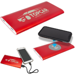Anodized Aluminum 8000 mAh Power Bank & Wireless Charger with Power Cord