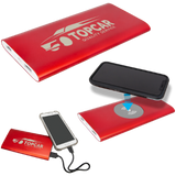 Anodized Aluminum 8000 mAh Power Bank & Wireless Charger with Power Cord