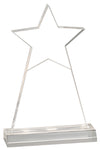 4 3/4" x 8" Clear Star Obelisk Acrylic with 5 3/4" inch Base